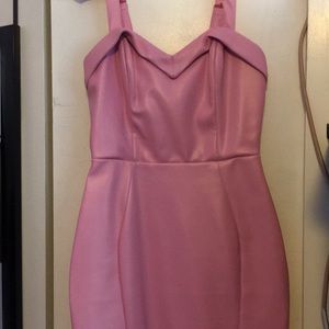 Deadly Dames Pink Faux Leather Dress